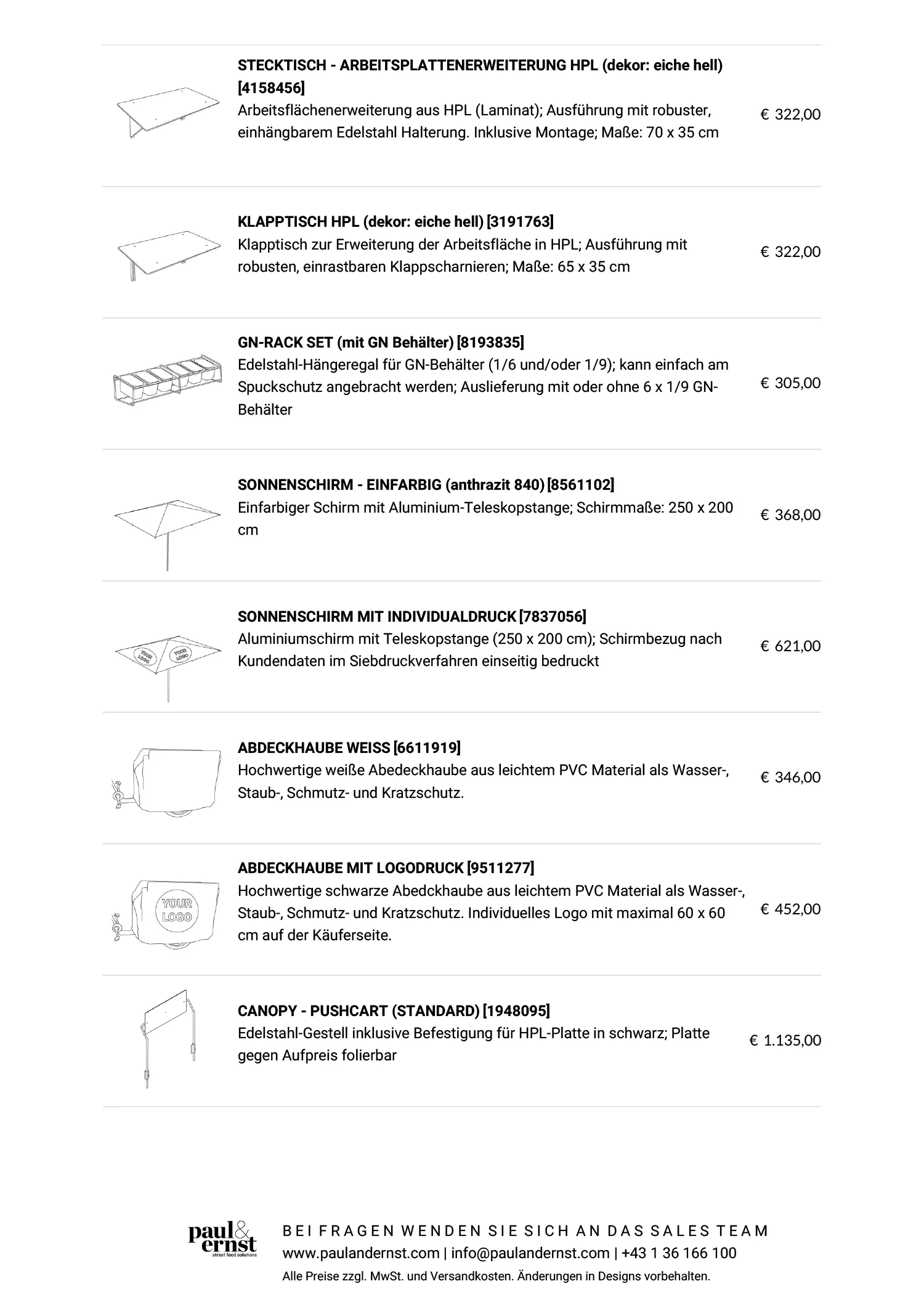 PREISE OPTIONALS & ADDONS 2024-3