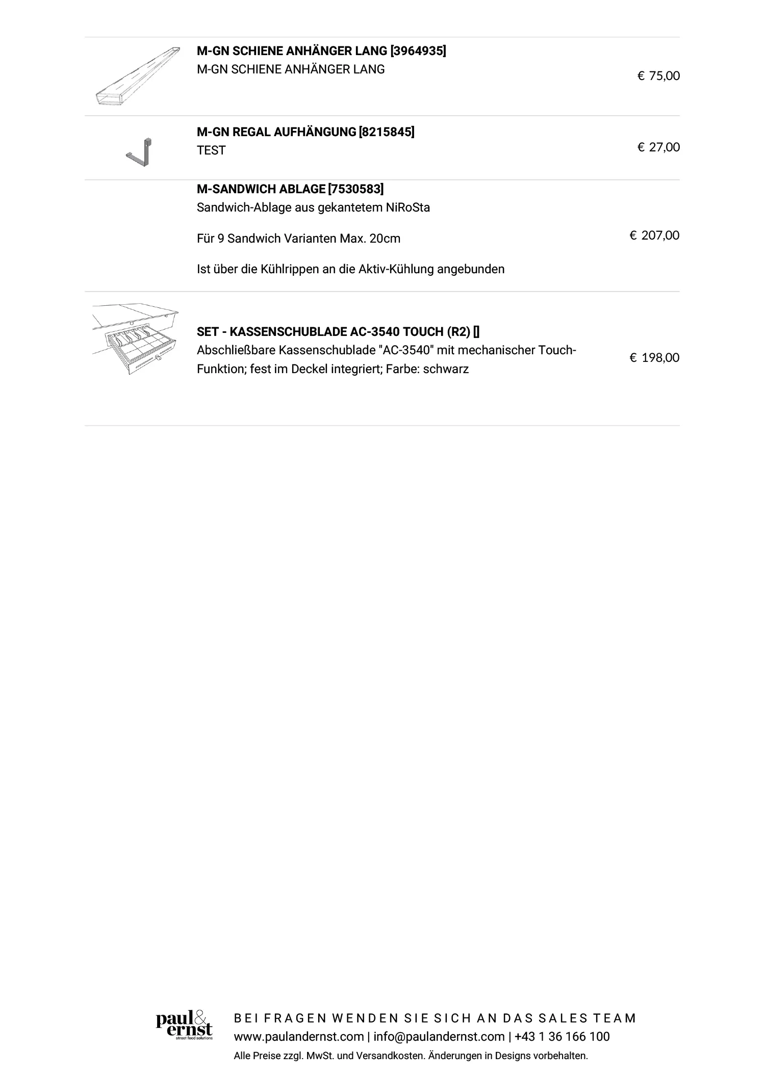 PREISE OPTIONALS & ADDONS 2024-6